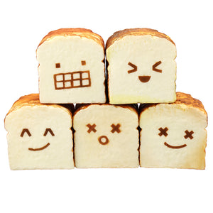 Bread Squishy Toast 8CM Funny Expressions Jumbo Gift Collection With Packaging