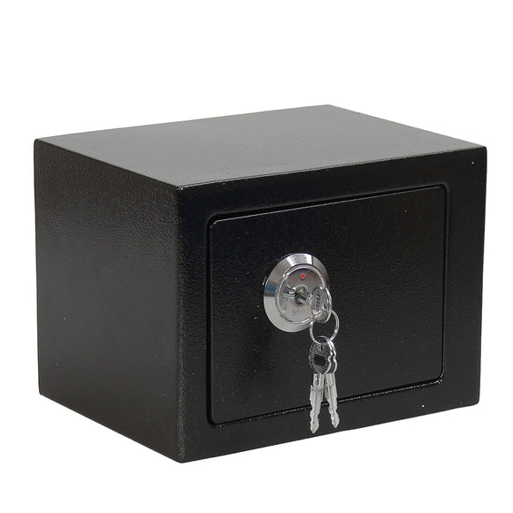 Iron Steel Black Key Operated Safe Box Money Cash Strong Steel for Home Office