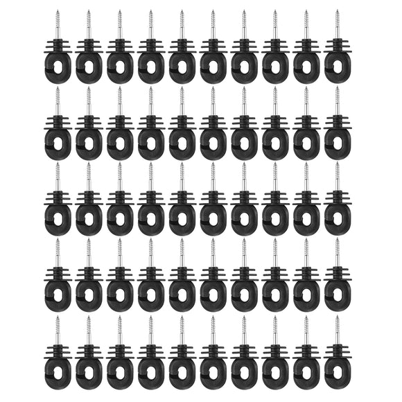 50Pcs Pet Electronic Fence Offset Ring Insulators Fencing 4 inch Screw In Posts Wire