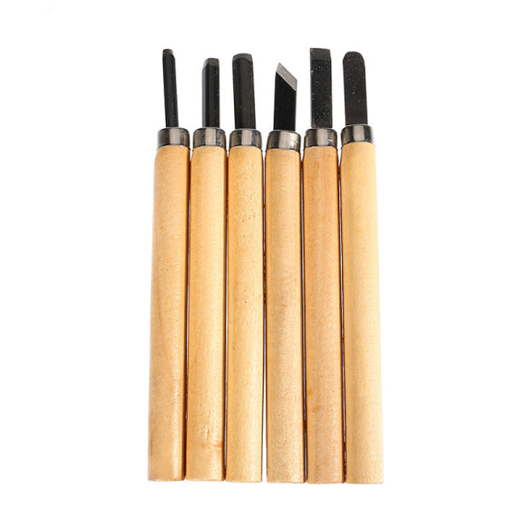 6Pcs Wood Carving Cutter Set Hand Chisels Cutter Soft Clay DIY Tools
