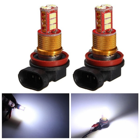 2pcs H11 4014 7W Car Fog Light Turn Signal Lamp DRL Driving Bulb White 1000LM