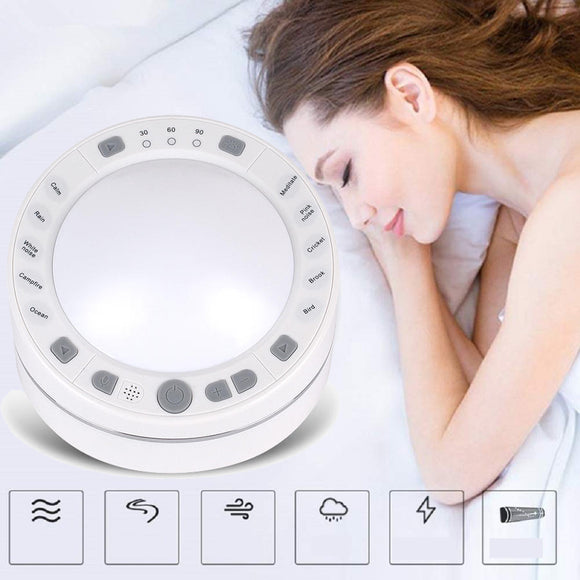 White Noise Sleep Instrument 10 Natural Sound Sleep Therapy Machine Home Office Travel