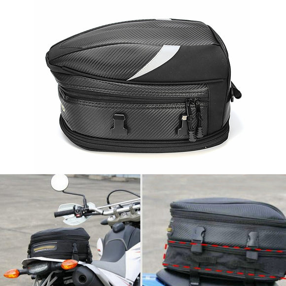 10L Motorcycle Rear Trunk Waterproof Back Seat Carry Luggage Tail Bag Saddlebag