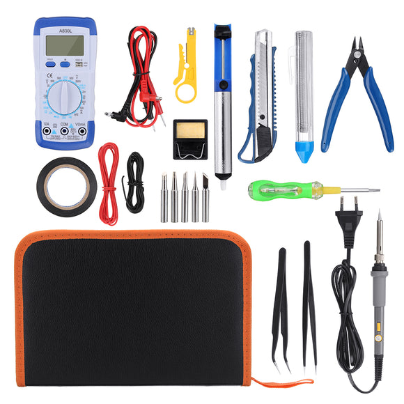 20 in 1 60W Electric Soldering Iron Kit Adjustable Temperature Welding Tools Set 110V 220V