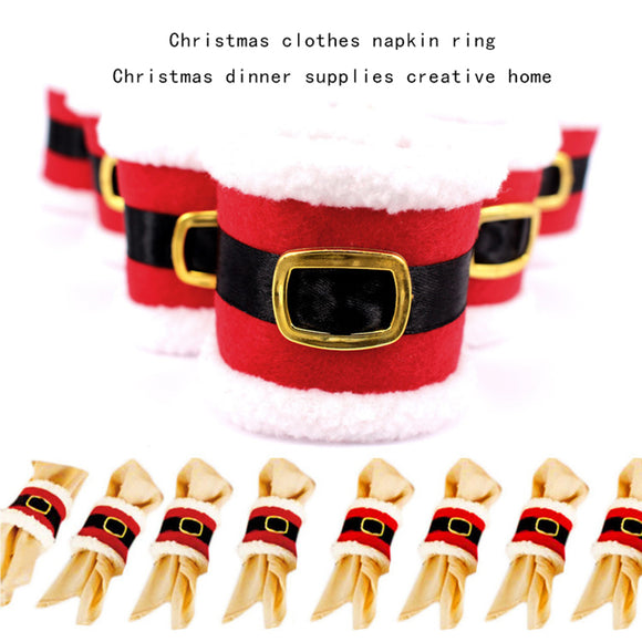 4pcs/lot Christmas Decor Napkin Holders Tableware Dinner Decorations Santa Claus Cover for Christmas