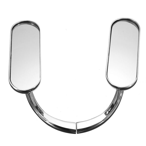 Motorcycle Sliver View Mirrors Mini Oval Left & Right Micro Rear For Harley Motor
