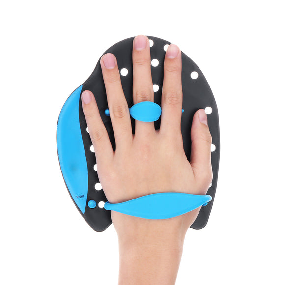 1 Pair Kid Adult Swim Swimming Silicone Hand Paddles Training Glove Workout Pool Aid