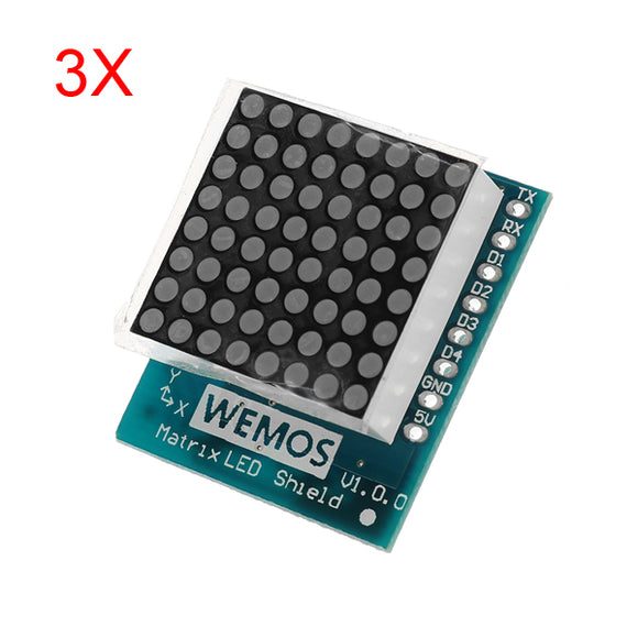 3Pcs Wemos Matrix LED Shield V1.0.0 For WEMOS D1 Mini