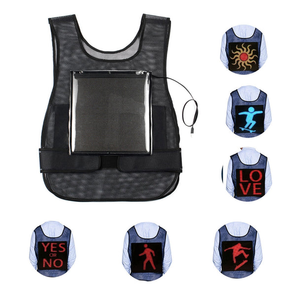 LED Advertising Night Light Vest APP Control 64*64 USB Waterproof Billboard Display