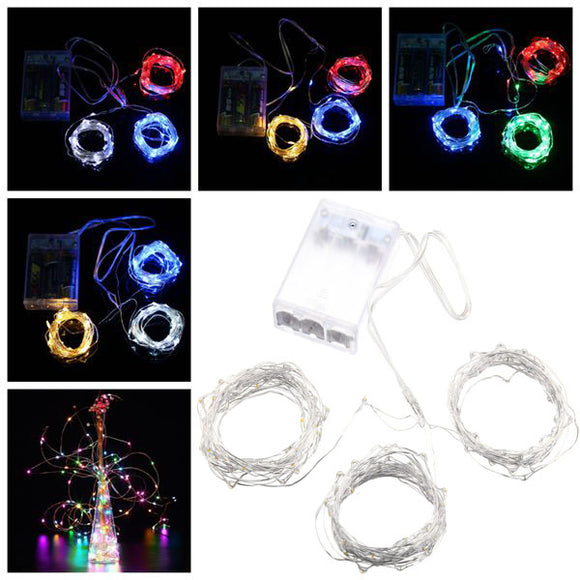 Battery Powered 10M Waterproof Four Modes Optional Silver Wire Fairy String Lights For Xmas Party