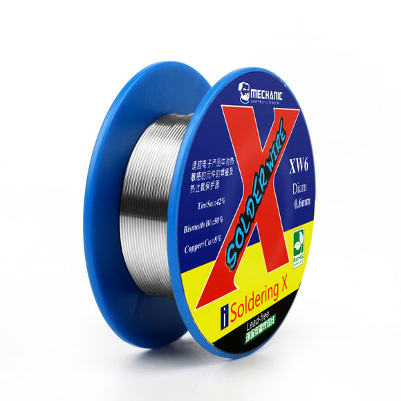 MECHANIC 50g 0.5/0.6mm Rosin Core Lead-Free Solder Wire 138 Real Low Melting Point Solder Wire Welding Flux Sn 42%/Bi 50%/Cu 8%