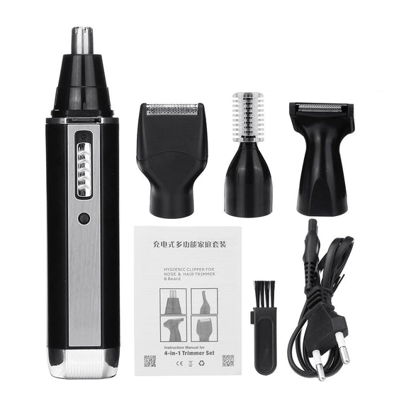 4 In 1 Rechargeable Electric Ear Nose Hair Trimmer Beard Eyebrows Removal Shaver