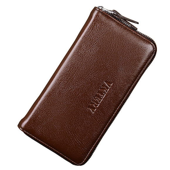 Men Business PU Leather 12 Card Slots Wallet Phone Clutch Bag