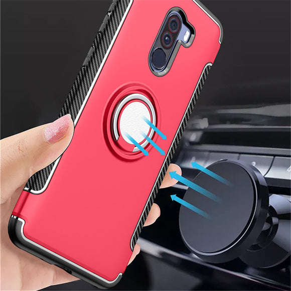 Bakeey Shockproof Ultra Thin Back Cover Protective Case with Ring Holder for Xiaomi Pocophone F1