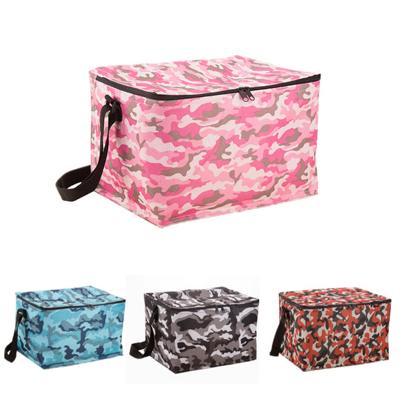 Camouflage Insulated Lunch Box Thermal Cooler Storage Picnic Large Shoulder Bag
