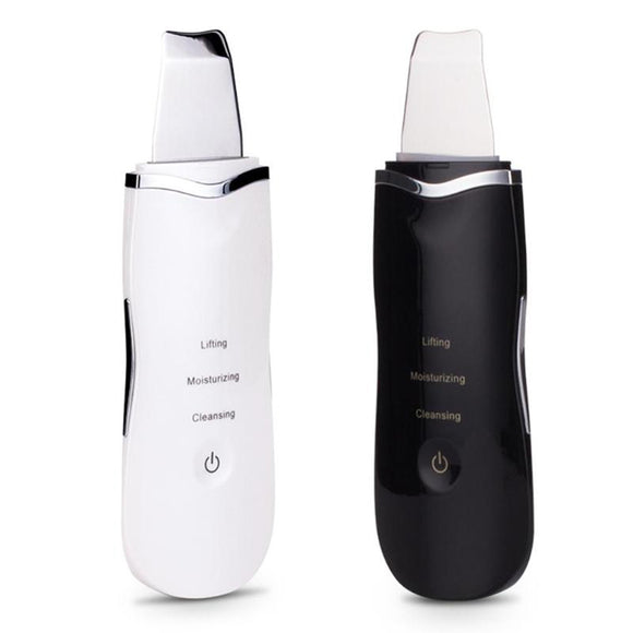 USB Rechargeable Ultrasonic Scrubber Skin Spatula Facial Cleaner Peeling Massage Spa
