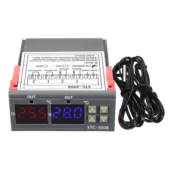 110-220V STC-3028 Dispaly Temperature Humidity Thermostat Controller Temperature Humidity Control Thermometer Hygrometer Controller