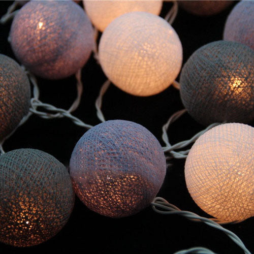 KCASA 3.3M 20LED Grey Cotton Ball String Lights LED Fairy Lights for Festival Christmas Halloween
