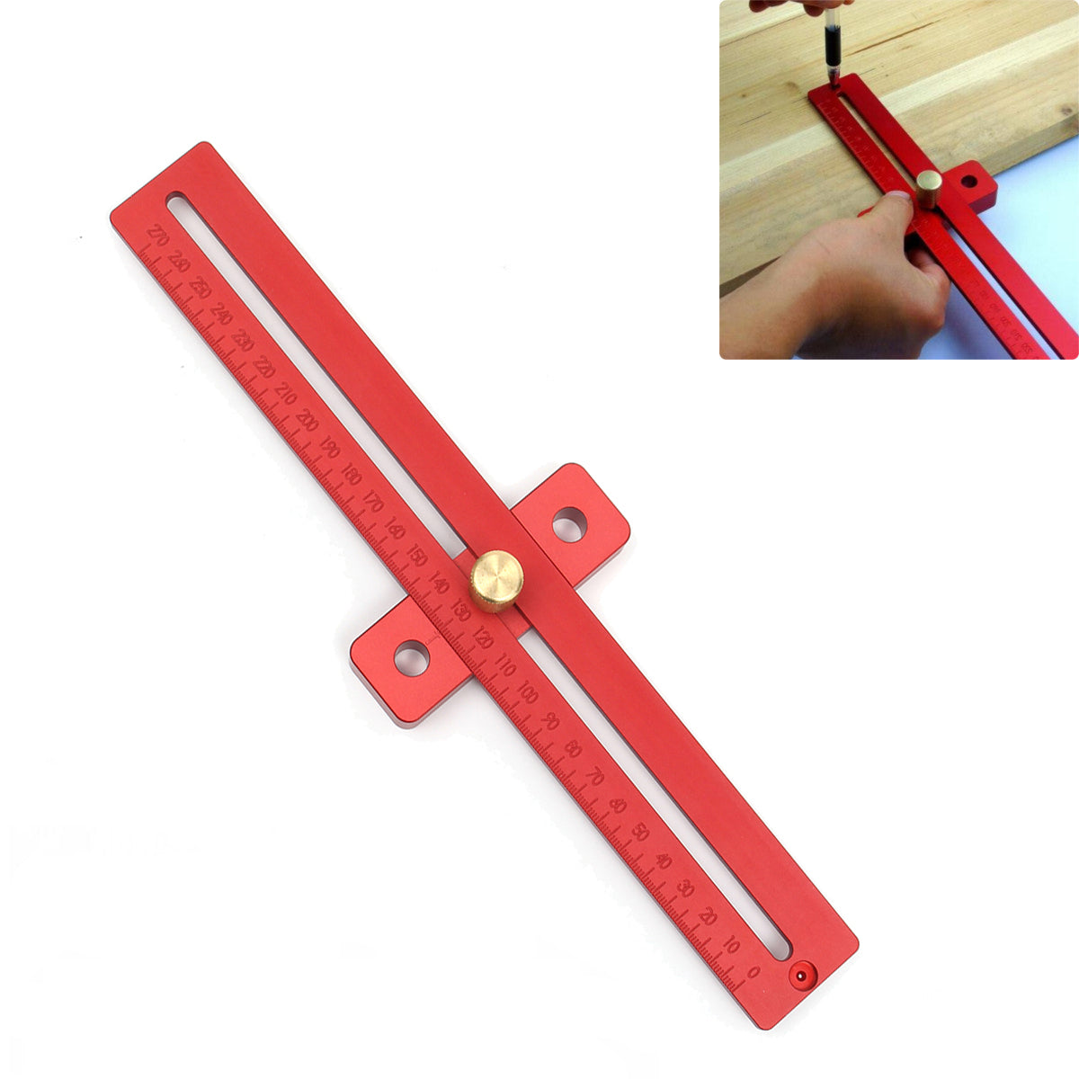 Aluminum 270mm Scale Wood Measure Ruler Straight Line Drawing Woodwork ...