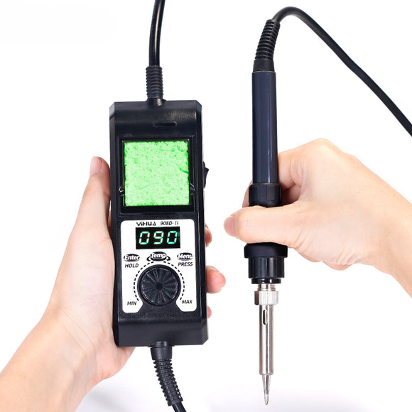 YIHUA 908D-II Temperature Adjustable Soldering Iron Station Temperature Correction Sleep Protection 65W 90~480 Removable Stand