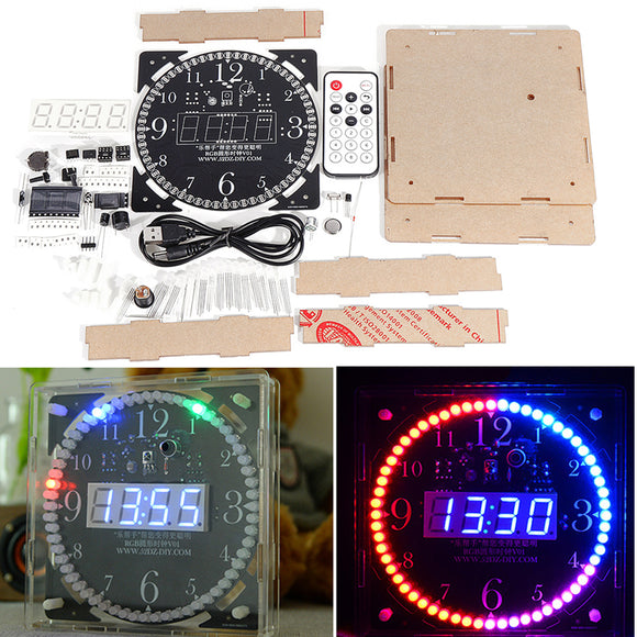Geekcreit Full Color RGB Large Screen Multifunctional Electronic DIY Clock Kit Light Control Digital Tube Display Module MCU LED Clock