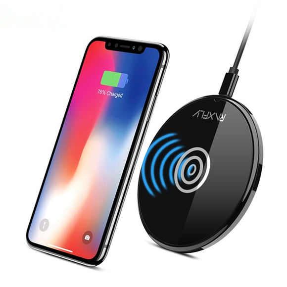 RXAFLY LED Indicator Qi Wireless Charger For iPhone X 8 8Plus Samsung S8 Note 8