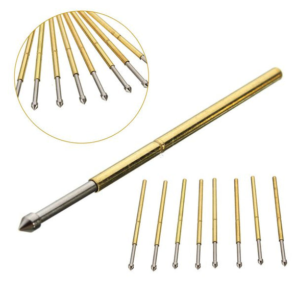 50pcs PCB Bare Board Spring Loaded Test Probe Pin P100 E2 180g 1.36mm Diameter