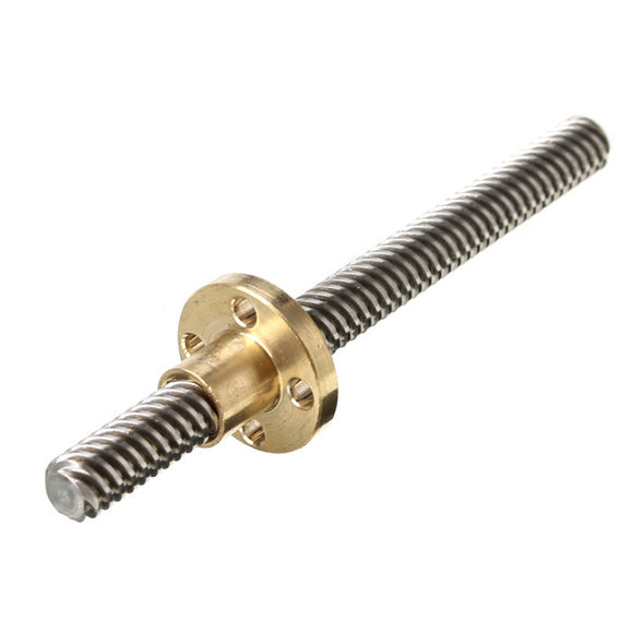 3Pcs 3D Printer T8 4mm 100mm Lead Screw 8mm Thread With Copper Nut For Stepper Motor