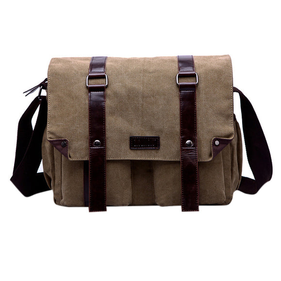 Men Canvas Messenger Casual Crossboby Bag Large Capacity Shoulder Bag