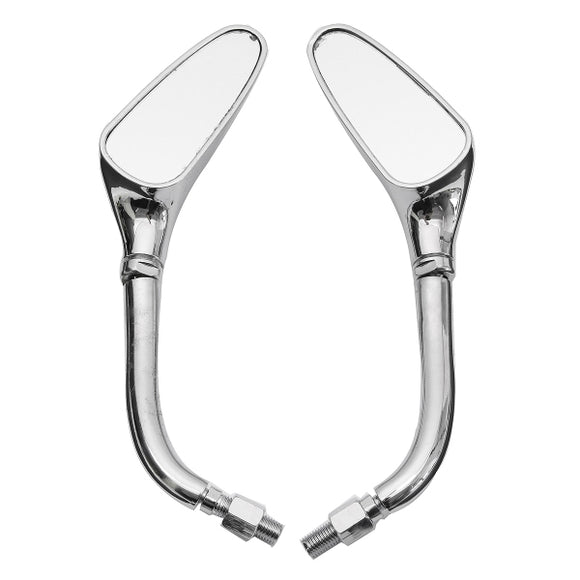 Pair Chrome Streamline Motorcycle Rear View Side Mirrors For Harley Honda Kawasaki Suzuki Yamaha