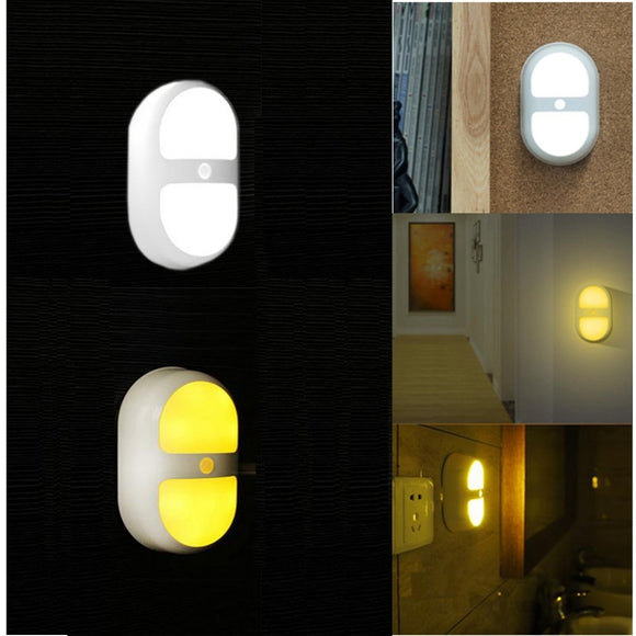 LED Night Light Human Motion Induction Sensor Control Lamp Battery For Bedroom Bathroom