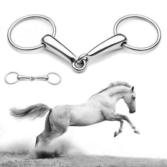 5in Stainless Steel Shires Hollow Mouth Equestrain Horse Snaffle Bit Loose Ring Bit