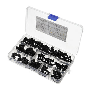 Suleve M5CH2 140Pcs M5 10.9 Grade Carbon Steel Hex Socket Button Round Head Screw Bolt Assortment