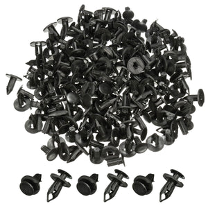 100Pcs 8mm Car Hole Plastic Rivets Bumper Fastener Push Fastener Clip Fender Black