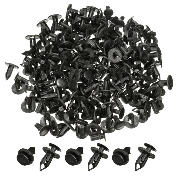 100Pcs 8mm Car Hole Plastic Rivets Bumper Fastener Push Fastener Clip Fender Black
