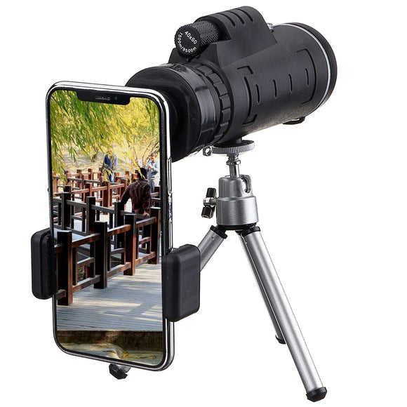 40X60 Monocular Optical HD Lens Telescope + Tripod + Mobile Phone Clip