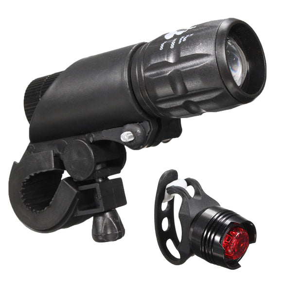 300Lumens 3Modes Bike Bicycle Cycling LED Flashlight Front + Rear Light Set