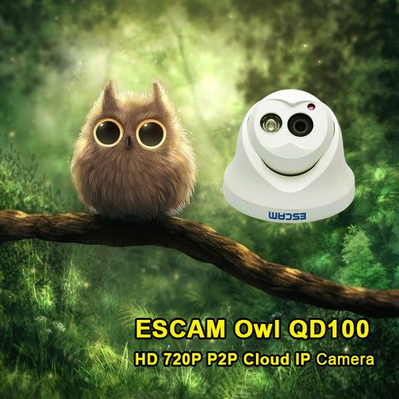 Escam QD100 720P IP Camera Network IR-Cut P2P IR Night Vision Motion Detection Support Onvif Camera