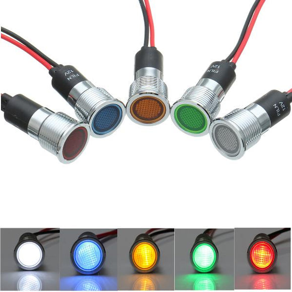 16mm 12V LED Panel Pilot Dash Light Indicator Warning light Car Boat Signal Lamp