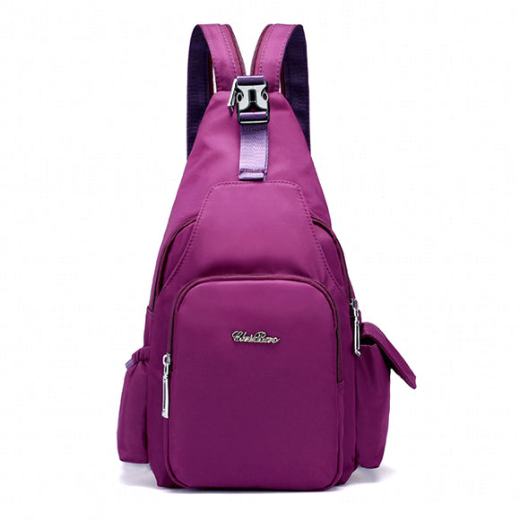 Women Multi-purpose Nylon Backpack Buckle Chest Bag Shoulder Bag Crossbody Bag