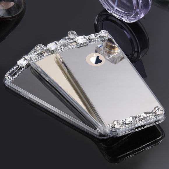 KISSCASE Diamond Glitter Clear Mirror Cover Case for iPhone X 7/7Plus
