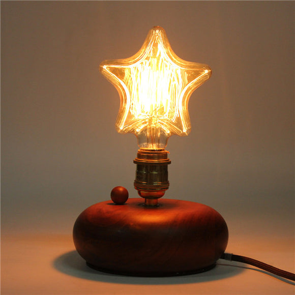 Kingso 220V E27 40W Edison Incandescent Filament Light Retro Vintage Lamp Star/Heart Shape Bulb