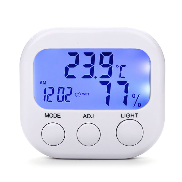 Loskii HC-16 Digital Mini Humidity Temperature Monitor Hygrometer Thermometer Alarm Clock with Backl