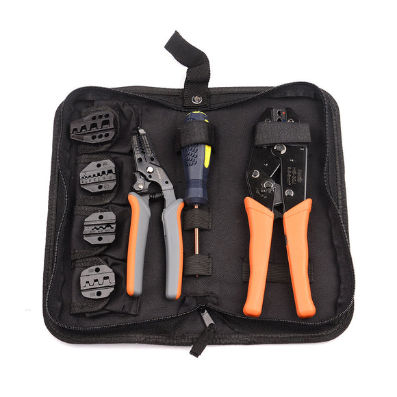 Crimping Tool Kit 5 Changeable Iaws for Insulated and Non-insulated 0.5-35mm