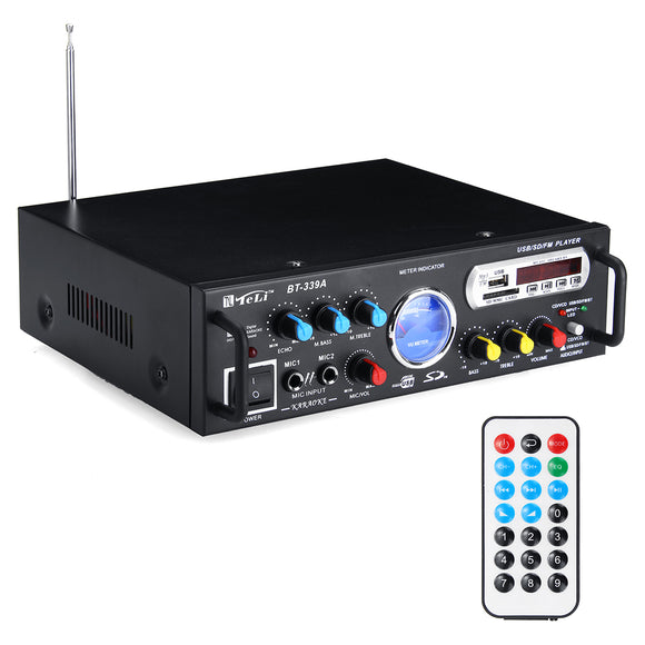 350W 220V/12V HiFi Audio Power Amplifier Remote Control EU Plug Support FM USB SD Card bluetooth