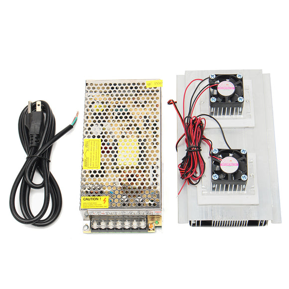 120W 12V 15A DIY Semiconductive Electronic Refrigerator Thermoelectric Cooling System Double Fan