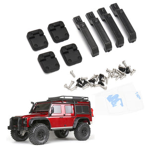 INJORA 1 Set Black Plastic Car Door Hinges & Door Handles For 1/10 RC Car Parts Crawler TRX-4