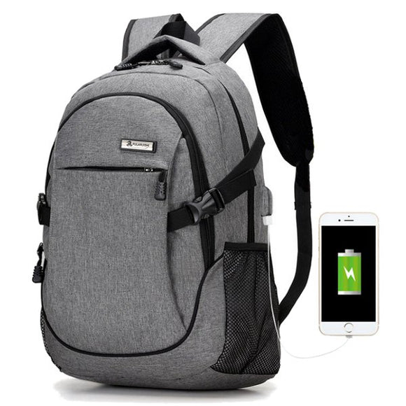 Men's Women's Waterproof Oxford Laptop Backpack Bag With External Charging Port