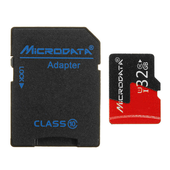 Microdata 32GB C10 U1 Micro TF Memory Card with Card Adapter Converter for TF to SD