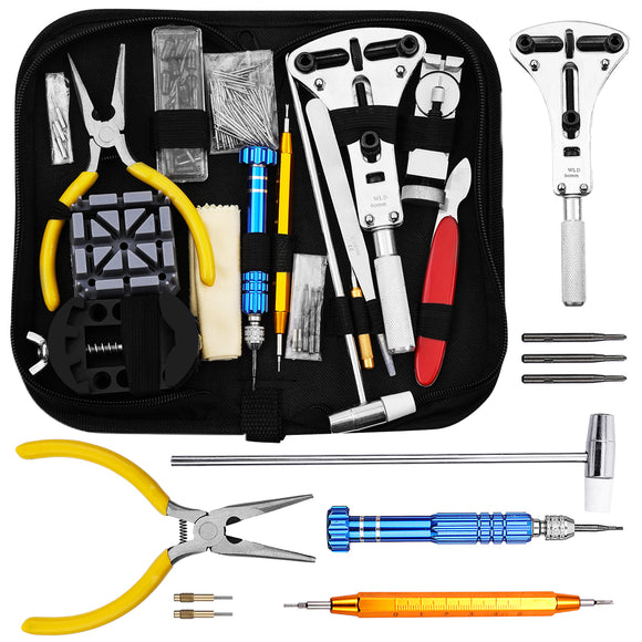 KALOAD 168PCS Precision Watch Repair Hand Tools Kit Set Spring Bar Adjustable Case Opener